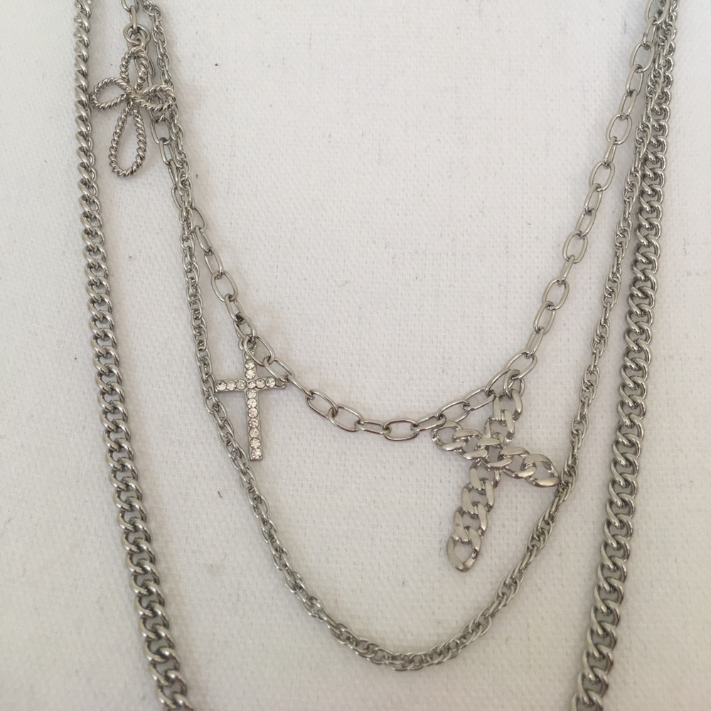 NWT Multi Cross Adjustable Necklace with Earrings - Picture 2 of 8